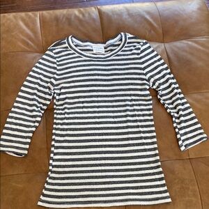 Striped Gray and White Top by Michael Stars for Anthropologie